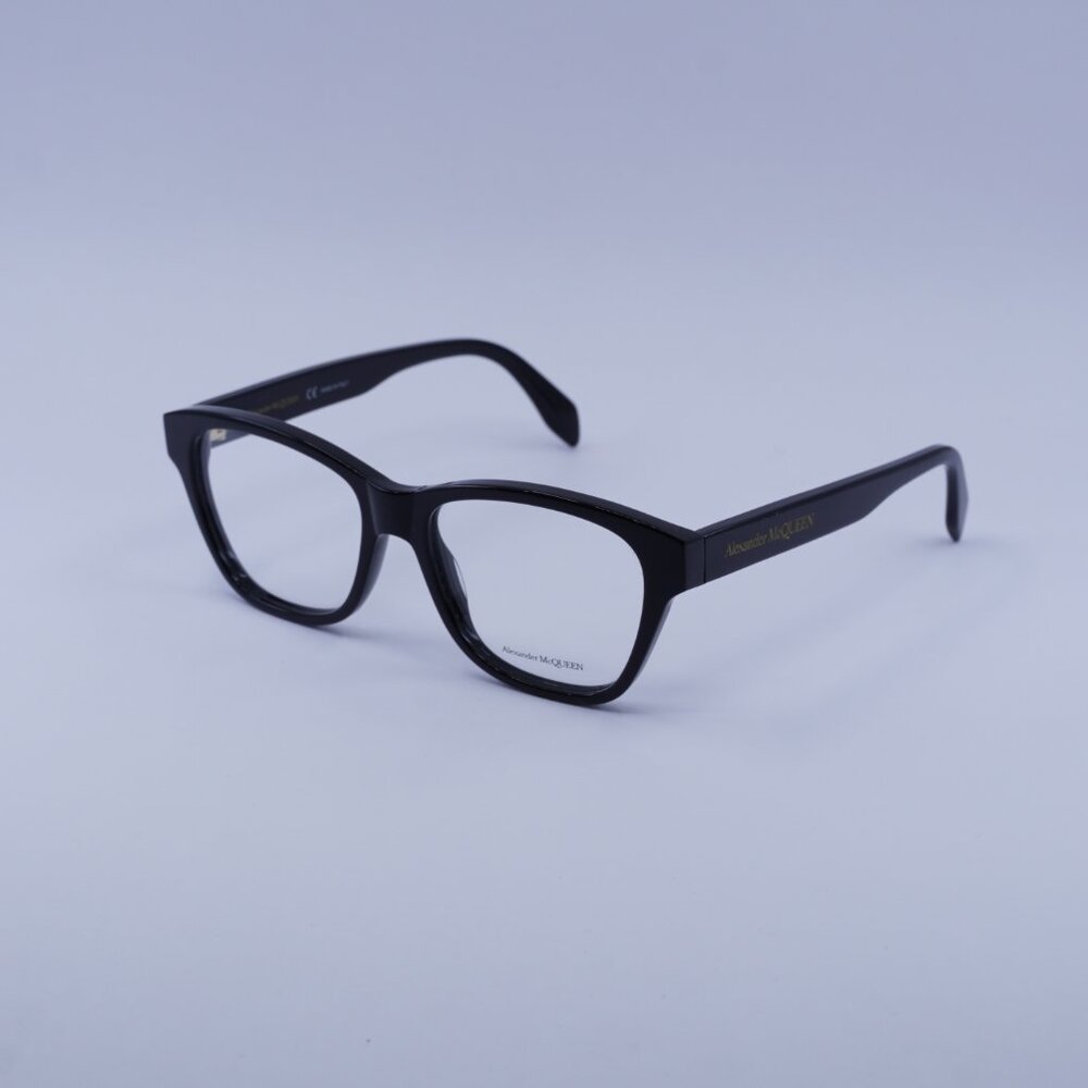 Alexander McQueen AM0306O 001 Eyeglasses Black 52mm Square Frame